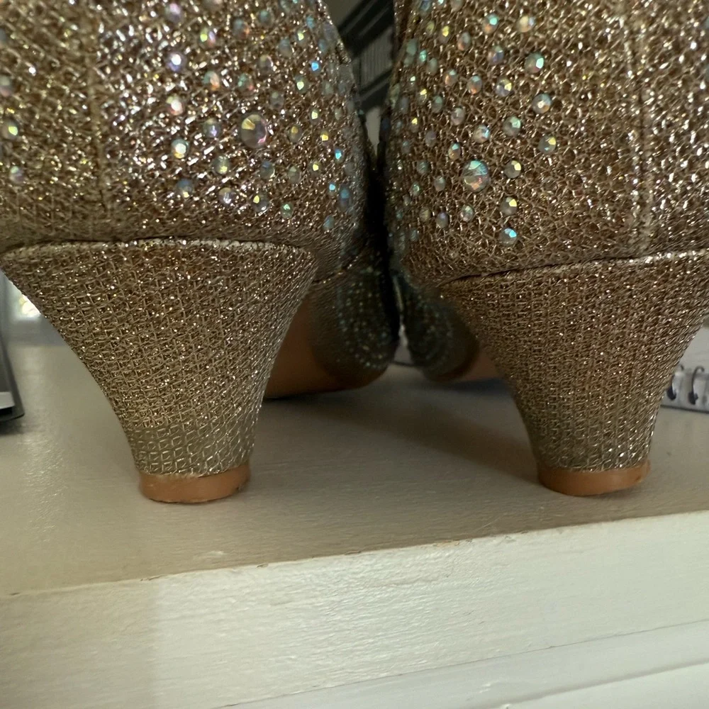 Link girls sequin rhinestone pageant formal dance heels 4